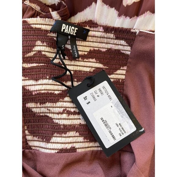 Paige Jade Cherrywood Cream Zebra printed halter ruffle hem midi dress Small - Picture 15 of 15